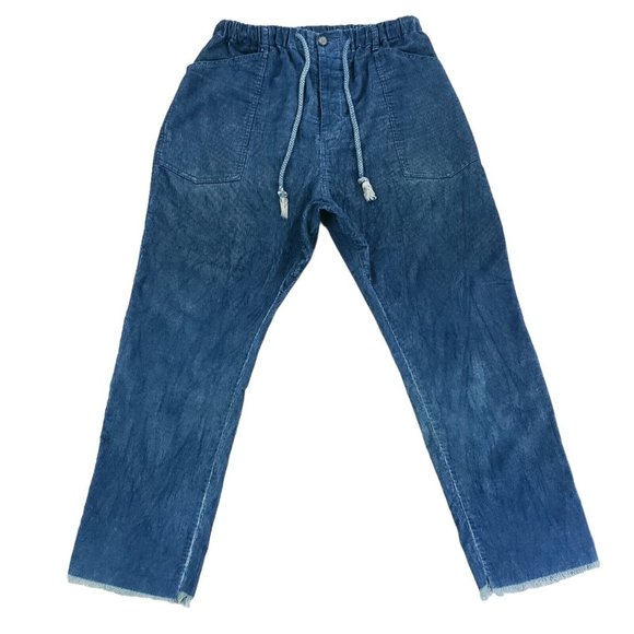 Dr. Collectors Teddy Forever Corduroy Raw Hem Pants Baggy Womens Size XL Blue